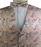 Mix beige Colorful Paisley Classical Wedding Waistcoat Set