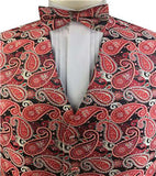 Red&Ivory Colorful Paisley Classical Wedding Waistcoat Set