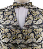 Yellow&Black Colorful Paisley Classical Wedding Waistcoat Set