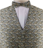 Mix Beige Colorful Paisley Classical Wedding Waistcoat Set