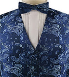 Navy Paisley Wedding/Tuxedo Waistcoat+Bowtie+Hanky