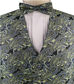 Mix Green Colorful Paisley Classical Wedding Waistcoat Set