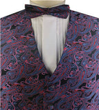 Mix Pruple Colorful Paisley Classical Wedding Waistcoat Set