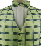 Green Classical Wedding/Tuxedo Waistcoat+Bowtie+Hanky