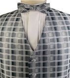 Grey Classical Wedding/Tuxedo Waistcoat+Bowtie+Hanky