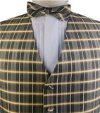 Mix Brown Classical Wedding/Tuxedo Waistcoat+Bowtie+Hanky