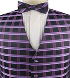 Purple Classical Wedding/Tuxedo Waistcoat+Bowtie+Hanky