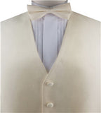 Ivory Classical Tuxedo Microfiber Waistcoat+Bowtie+Hanky