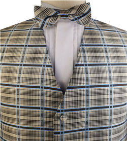 Mix Beige Classical Wedding/Tuxedo Waistcoat+Bowtie+Hanky