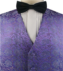 Purple Superior Quality Classical Silk  Wedding/Tuxedo Waistcoat