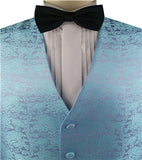 Sky Blue Superior Quality Classical Silk  Wedding/Tuxedo Waistcoat