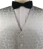 Silver Superior Quality Classical Silk  Wedding/Tuxedo Waistcoat