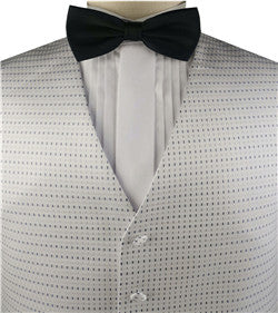 White Chequer Classical Silk  Wedding/Tuxedo Waistcoat