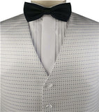 White Chequer Classical Silk  Wedding/Tuxedo Waistcoat